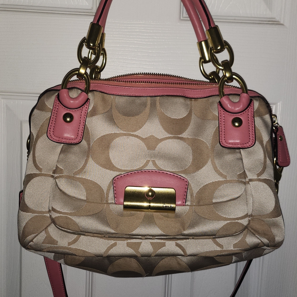 Coach Kristin Signature Jacquard Satchel Handbag